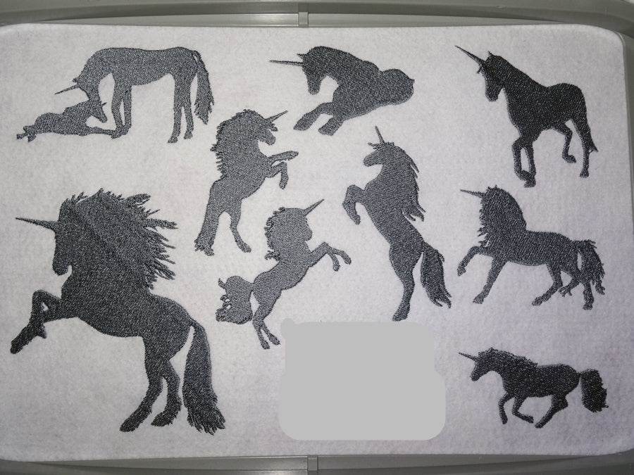 Einhorn Silhouetten Stickdatei - Sewando