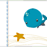 Stickdatei - Wal Kissen und Laetzchen SET ITH