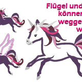 Stickdatei - Pegasus Pferd Einhorn in 7 Größen - Sewando