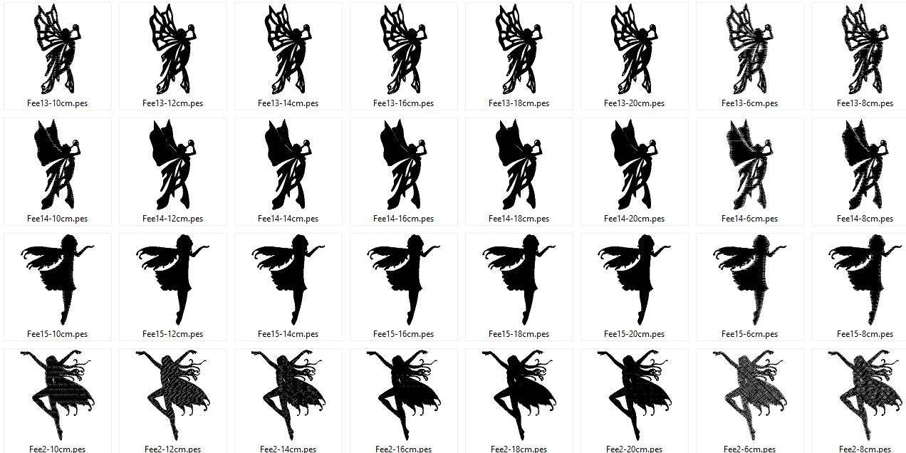 Fee Silhouetten Stickdatei - Sewando