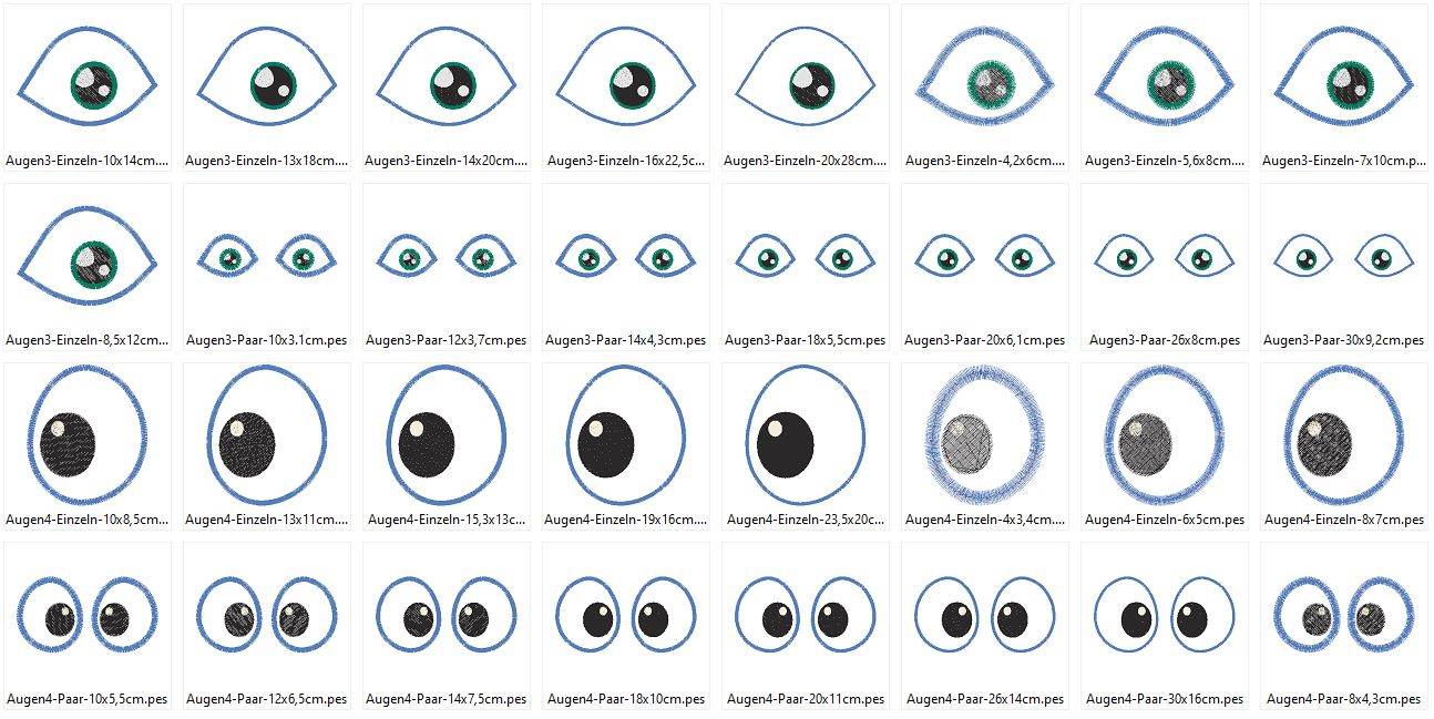 Augen für Kuscheltiere Kissen Bettschlangen Stickdatei - Sewando