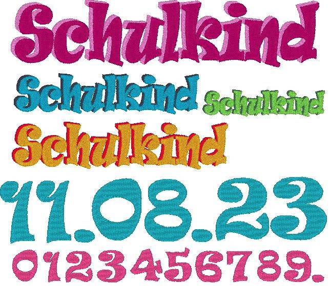 Stickdatei - Schulkind in 3D Optik und Zahlen - Sewando
