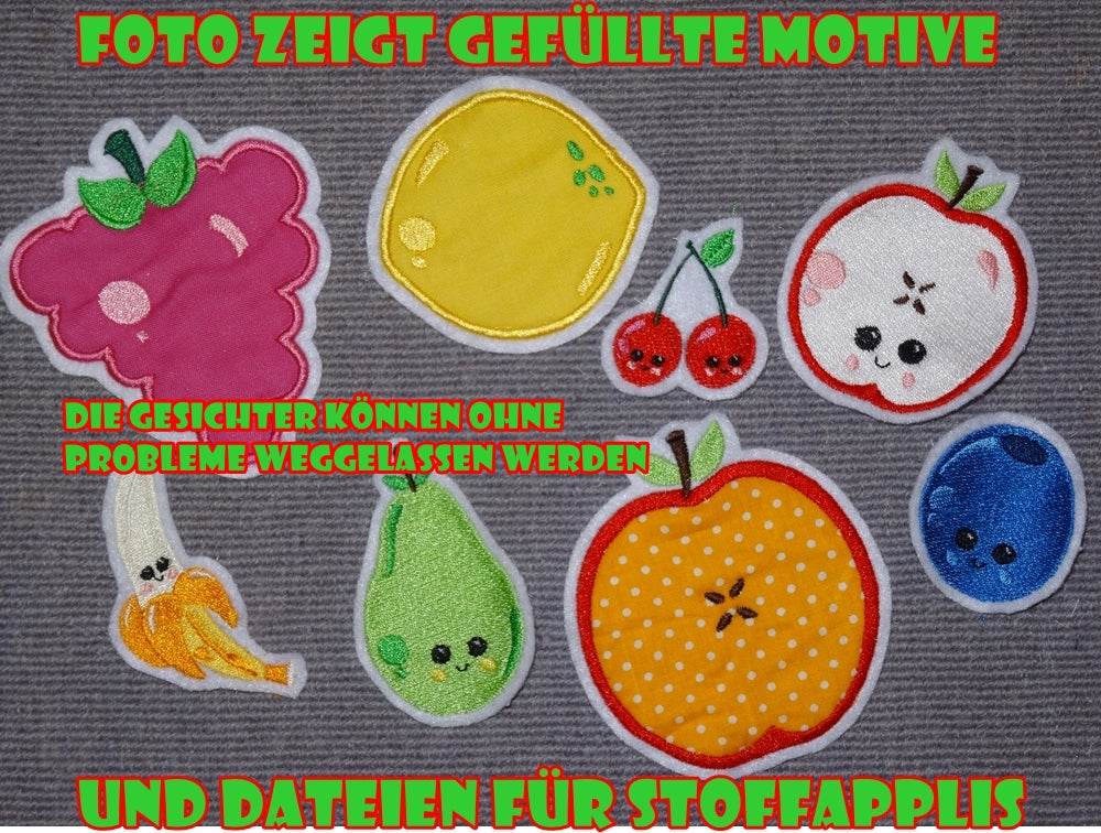 Stickdatei - freche Früchtchen Obst gefüllt - Sewando