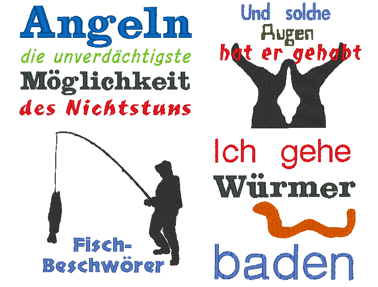 Stickdatei - Angler Angel Angeln Fisch - Sewando