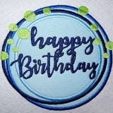Stickdatei - Happy Birthday Kreis Button in 16  Größen Geburtstag