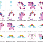 Stickdatei Einhorn und Schmetterling mit Regenbogen - Sewando