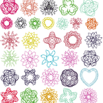 Stickdatei - Zirkel Mandala Mini Blumen 2 bis 4cm Teil 2 - Sewando