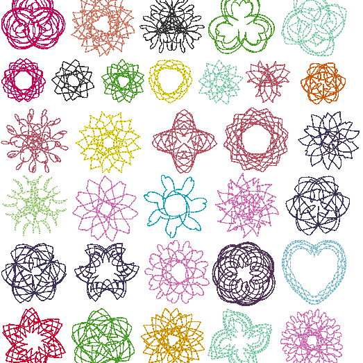 Stickdatei - Zirkel Mandala Mini Blumen 2 bis 4cm Teil 2 - Sewando