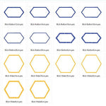 6-eck Rahmen Button Wabe Stickdatei für Stoff-Applis - Sewando