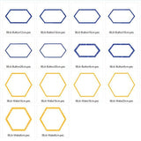 6-eck Rahmen Button Wabe Stickdatei für Stoff-Applis - Sewando