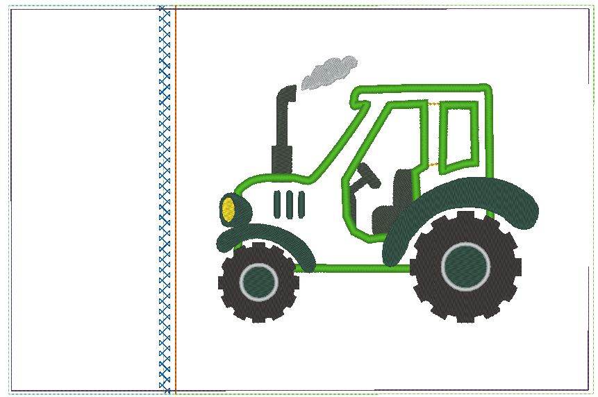 Traktor Stickdatei alle Größen inkl. Kissen ITH - Sewando