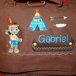 Indianer Kissen + Taschenbild ITH Stickdatei - Sewando