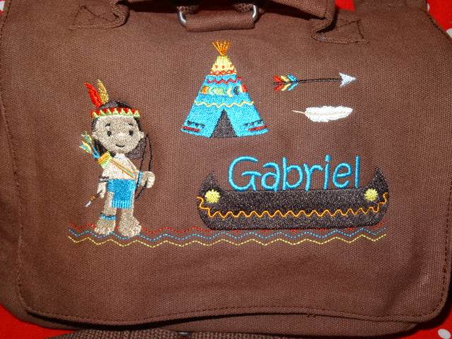 Indianer Kissen + Taschenbild ITH Stickdatei - Sewando