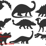 Dino Silhouetten Stickdatei - Sewando