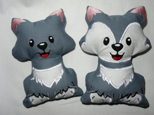 Stickdatei Wolf oder Hund ITH alle Größen Kissen, Tasche - Sewando