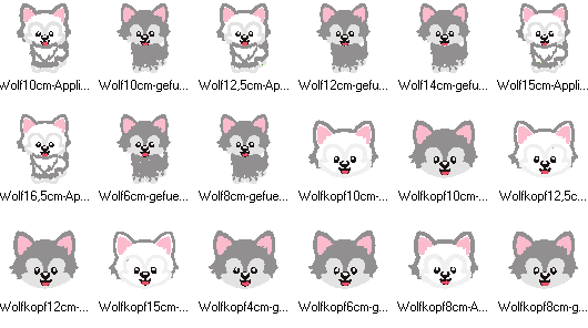 Stickdatei Wolf gefüllt und als Stoffapplikation - Sewando