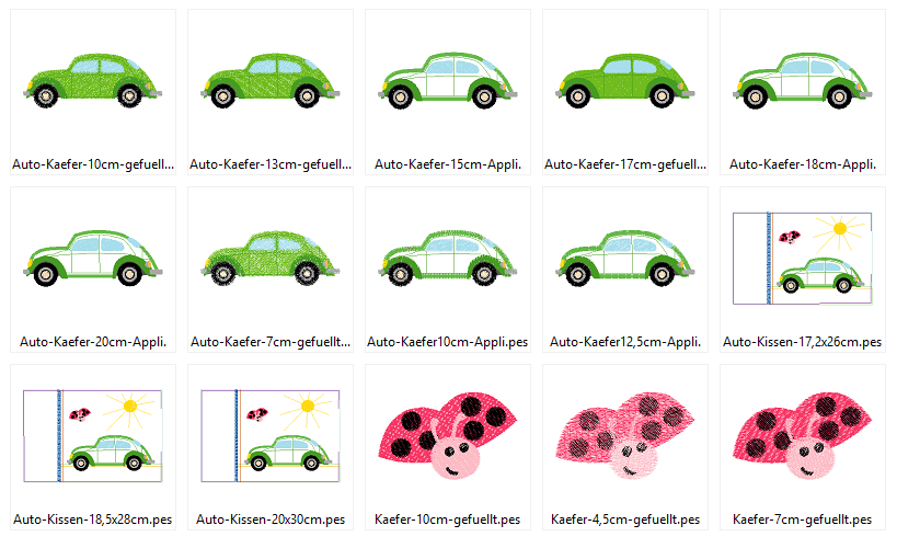 Auto Stickdatei inkl Kissen ITH - Sewando