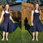 Kleid Laura Trägerkleid mit Tellerrock nähen Gr. 32-48 - Sewando
