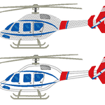 Hubschrauber Stickdatei inkl. Kissen ITH - Sewando