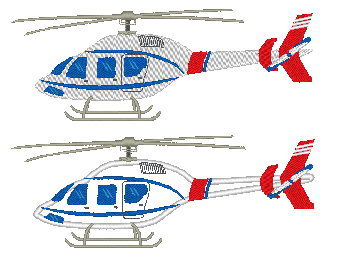 Hubschrauber Stickdatei inkl. Kissen ITH - Sewando