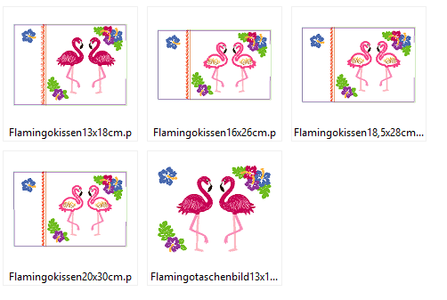 Stickdatei Flamingo Taschenmotiv + Kissen ITH - Sewando