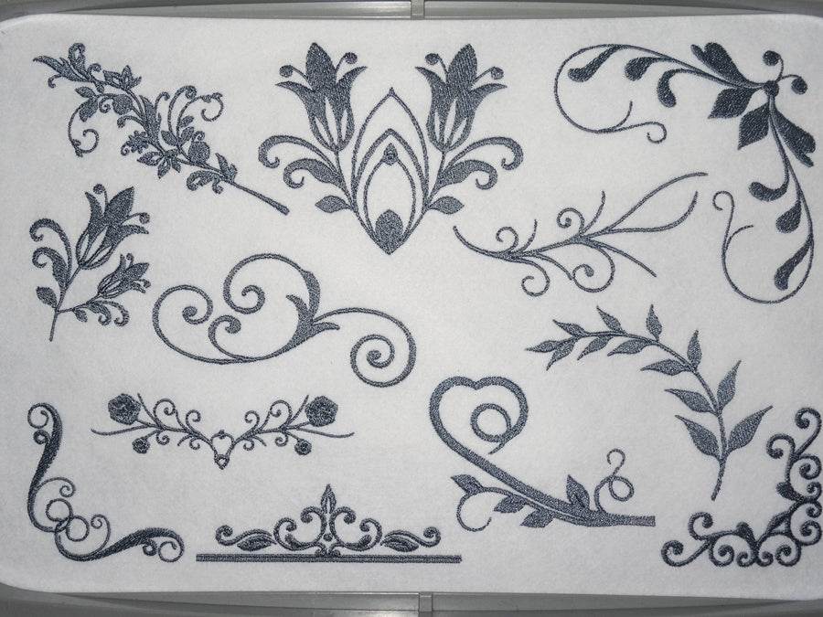 Blumenranken und Schnoerkel Stickdatei - Sewando