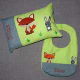 Stickdatei - Fuchs mit Hase Kissen und Laetzchen SET ITH