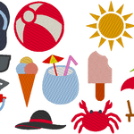Sommer 1.0 Stickdatei 12 Motive in je 3 Groeßen - Sewando