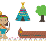 Indianer Kissen + Taschenbild ITH Stickdatei - Sewando