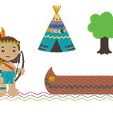 Indianer Kissen + Taschenbild ITH Stickdatei - Sewando