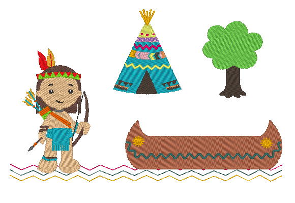 Indianer Kissen + Taschenbild ITH Stickdatei - Sewando