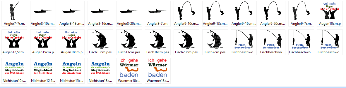 Stickdatei - Angler Angel Angeln Fisch - Sewando