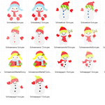 Schneemann Familie Stickdatei - Sewando