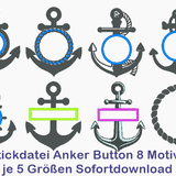 Anker Button Silhouette Stickdatei - Sewando