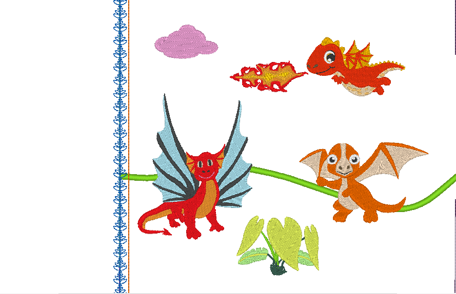 Drachen Kissen ITH Stickdatei - Sewando