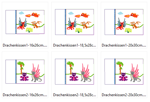 Drachen Kissen ITH Stickdatei - Sewando