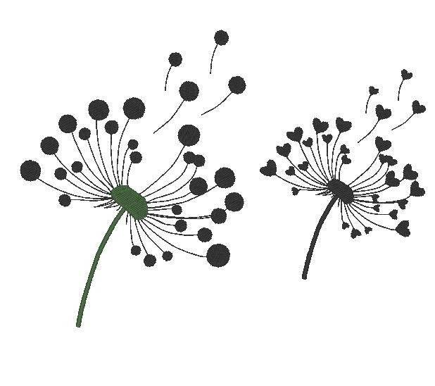 Pusteblumen Stickdatei Pusteblume mit Herz - Sewando