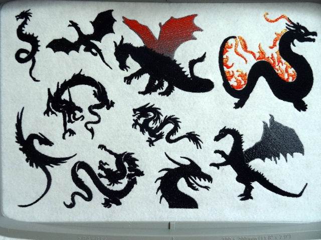 Stickdatei - Drachen Silhouette - Sewando