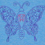 Stickdatei - Schmetterling Linie und Schnoerkel Blumen Silhouette - Sewando
