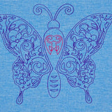 Stickdatei - Schmetterling Linie und Schnoerkel Blumen Silhouette - Sewando