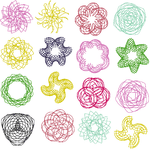 Stickdatei - Zirkel Mandala Mini Blumen 2 bis 4cm Teil 2 - Sewando
