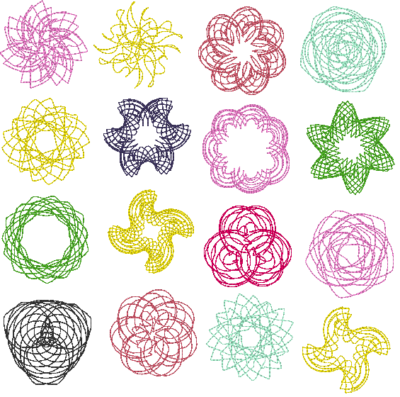 Stickdatei - Zirkel Mandala Mini Blumen 2 bis 4cm Teil 2 - Sewando