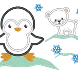 Stickdatei - Taschenmotiv + Kissen Eisbaer und Pinguin ITH - Sewando