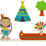 Indianer Mega Set Stickdatei - Sewando