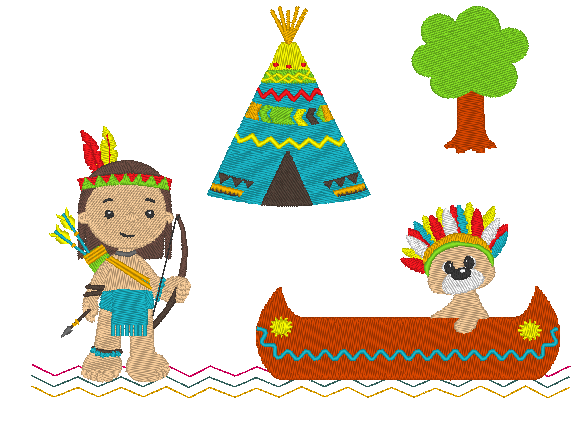 Indianer Mega Set Stickdatei - Sewando
