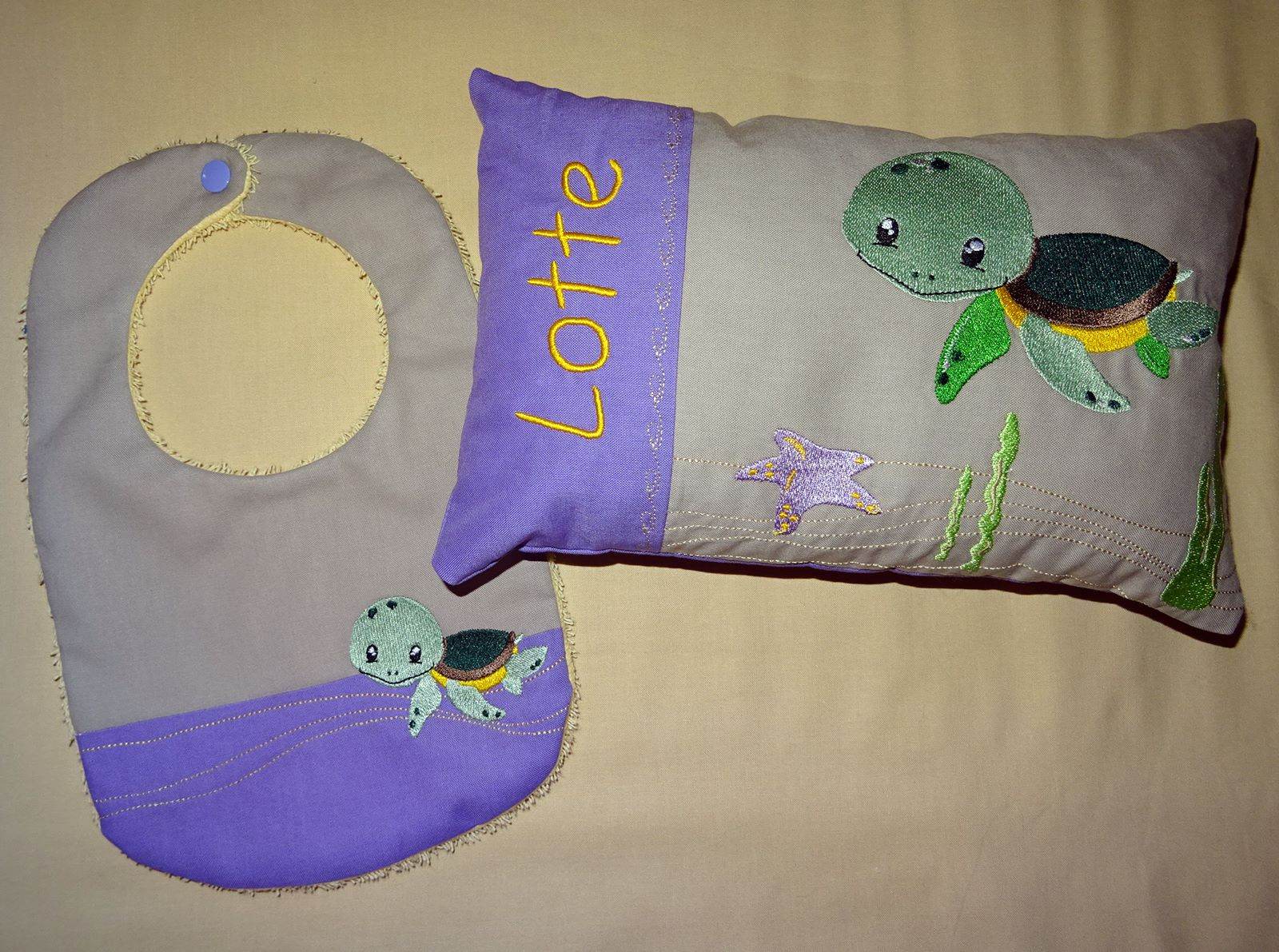 Stickdatei - Schildkroete Kissen und Laetzchen SET ITH - Sewando
