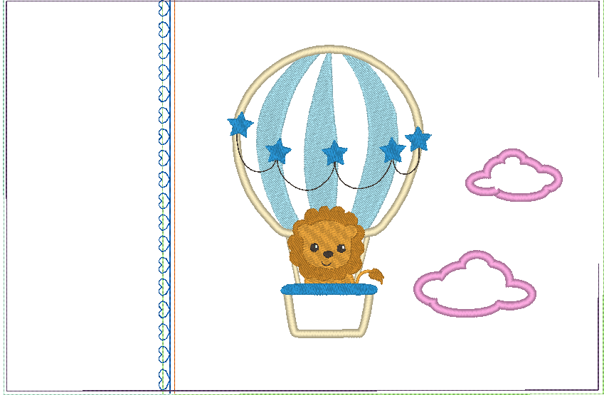 Ballon Tiere Stickdatei Kissen ITH - Sewando