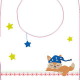 Stickdatei - Fuchs auf dem Mond Kissen und Laetzchen SET ITH - Sewando