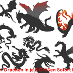 Stickdatei - Drachen Silhouette - Sewando