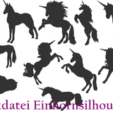 Einhorn Silhouetten Stickdatei - Sewando